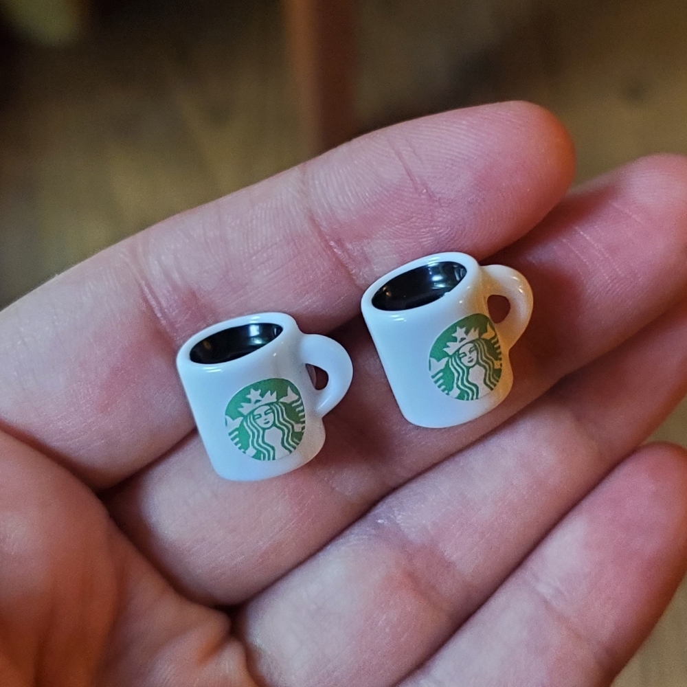 NWOT *RARE* Starbucks Coffee Mug Stud Earrings - Picture 11 of 12